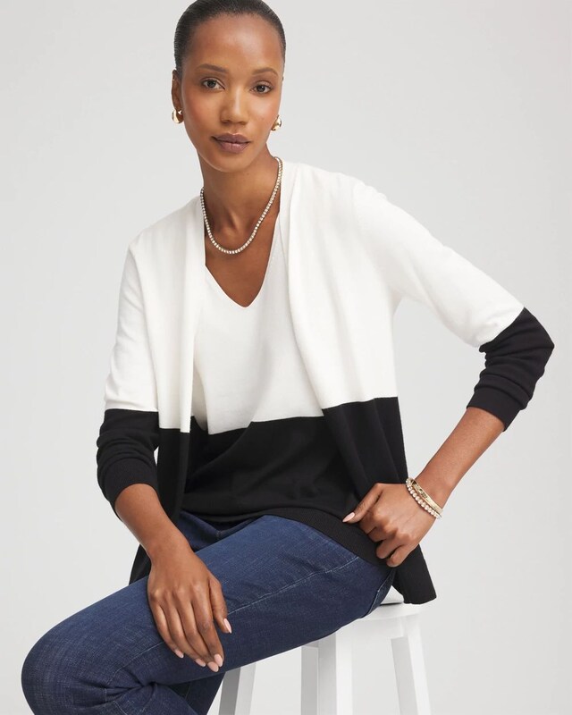 Colorblock V-neck Sweater Tank - image 2